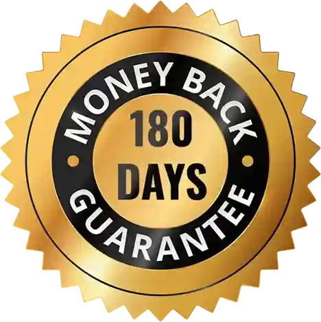 180-day money-back guarantee emblem