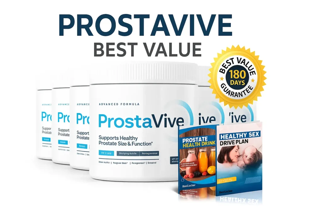 ProstaVive six-container package with two digital bonus guides